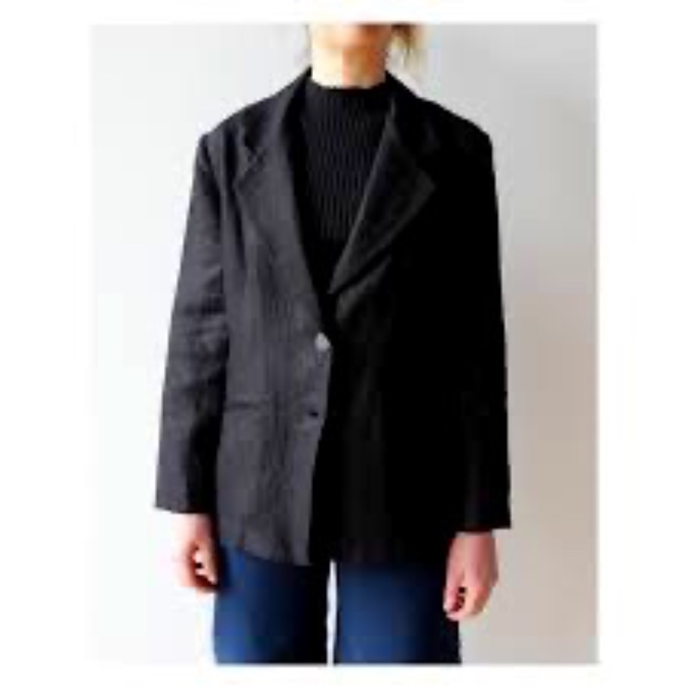 Jesse Kamm Black Linen Blazer